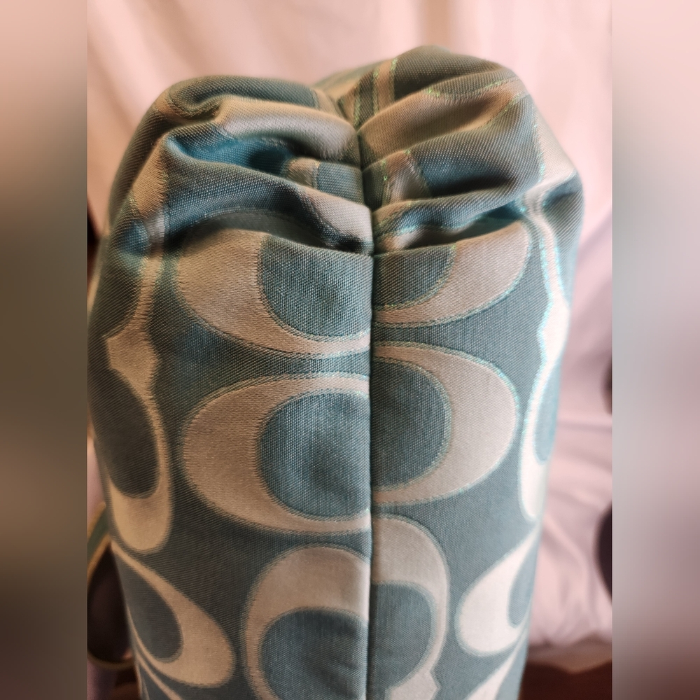 Coach Poppy Signature Glam Tote Aqua - Picture 9 of 15